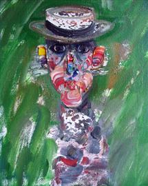 Robert Beauchamp, "Man with Hat", oil on canvas, 1992