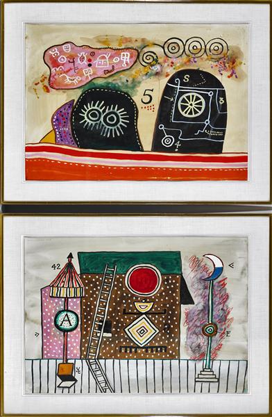 Alan Davie | "Carib Island #10" and "Yoga Structures #26"