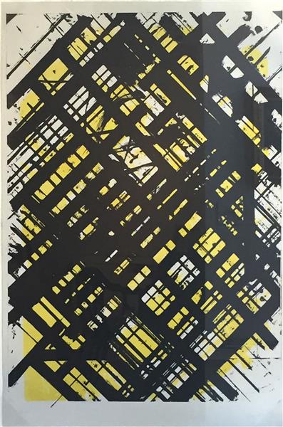 Artwork: Ed Moses | Untitled (Yellow Crosshatch)