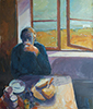 Click to enlarge: Armen Gasparian, "Breakfast at the Cottage", oil on canvas, 1980