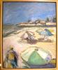Click to enlarge: Linda Christensen, "Man with Towel", oil on board, 1999