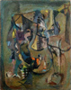 Click to enlarge: Ary Stillman, "Composition with Parakeet", oil on canvas, 1948