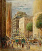 Click to enlarge: Ary Stillman, "Street Scene (NYC) 5th Ave", oil on canvas, 1944