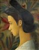 Click to enlarge: August Mosca, "Woman in Profile", oil on canvas