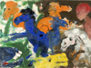Click to enlarge: Robert  Beauchamp, "Dancing Horses", oil and ink on paper