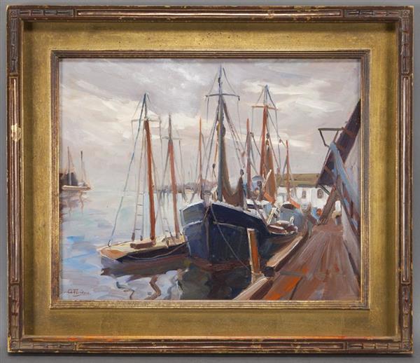 Artwork: Anthony Thieme | Untitled (Tall Ships in Harbor)